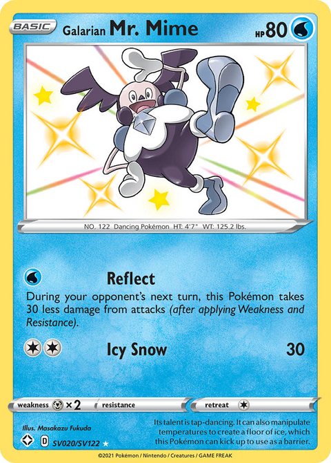 Galarian Mr. Mime SV020 Shining Fates Shiny Vault Pokémon card