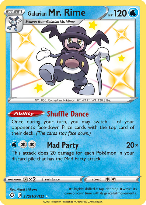 Galarian Mr. Rime SV021 Shining Fates Shiny Vault Pokémon card