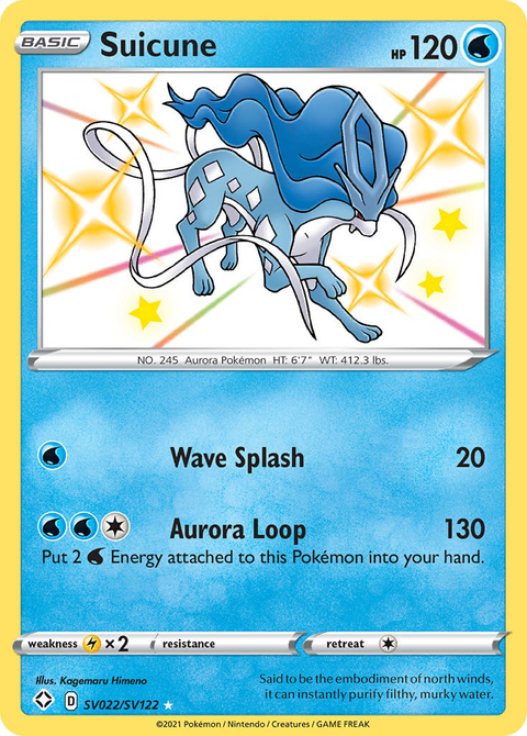 Suicune SV022 Shining Fates Shiny Vault Pokémon card