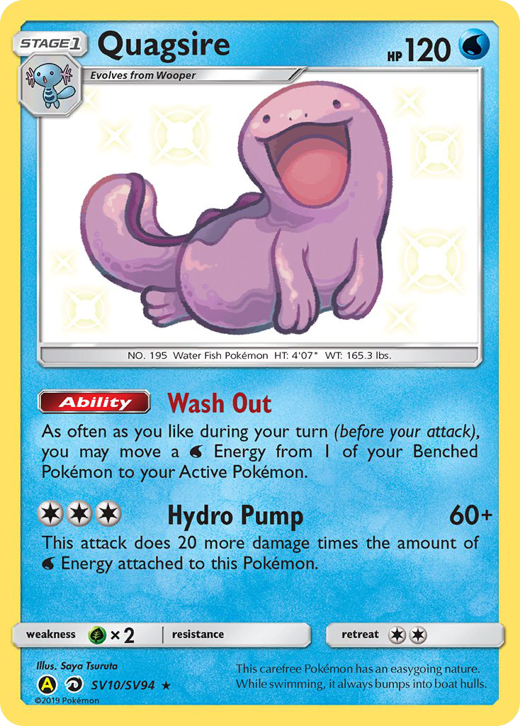 Quagsire SV10 Hidden Fates Shiny Vault Pokémon card