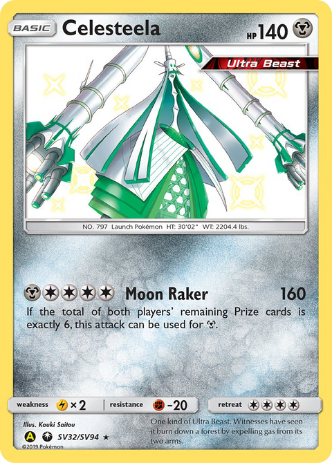 Celesteela SV32 Hidden Fates Shiny Vault Pokémon card
