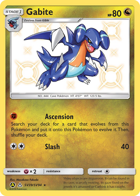 Gabite SV39 Hidden Fates Shiny Vault Pokémon card