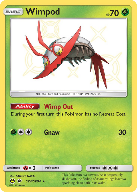 Wimpod SV4 Hidden Fates Shiny Vault Pokémon card