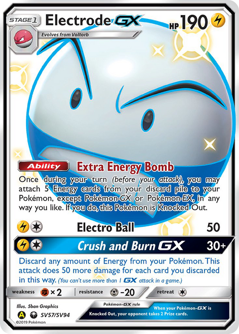 Electrode-GX SV57 Hidden Fates Shiny Vault Pokémon card