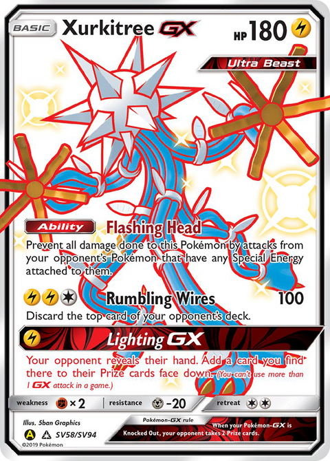 Xurkitree-GX SV58 Hidden Fates Shiny Vault Pokémon card