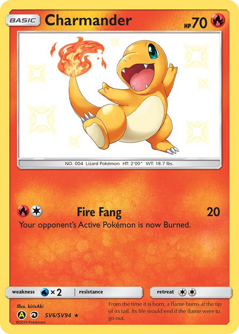 Charmander SV6 Hidden Fates Shiny Vault Pokémon card