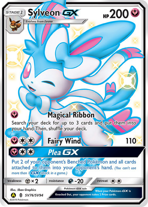 Sylveon-GX SV76 Hidden Fates Shiny Vault Pokémon card