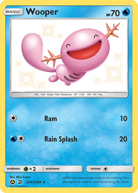 Wooper SV9 Hidden Fates Shiny Vault Pokémon card