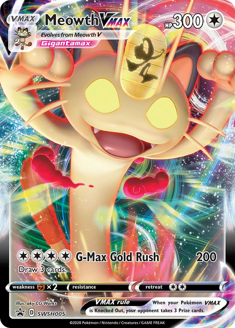 Meowth VMAX SWSH005 SWSH Black Star Promos Pokémon card