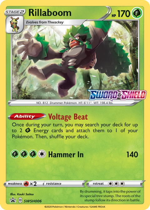 Rillaboom SWSH006 SWSH Black Star Promos Pokémon card