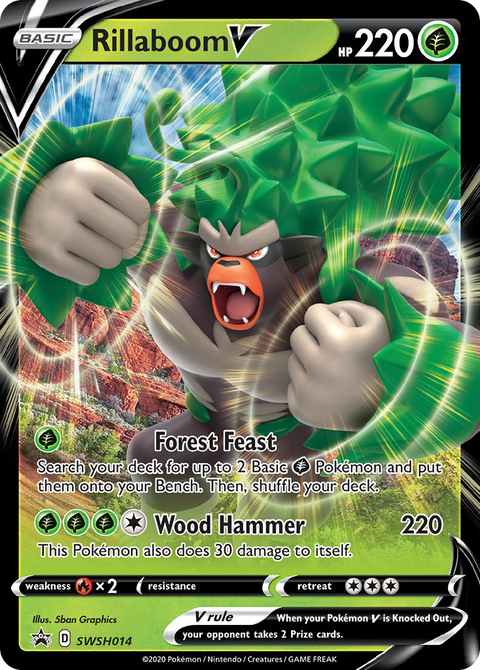 Rillaboom V SWSH014 SWSH Black Star Promos Pokémon card