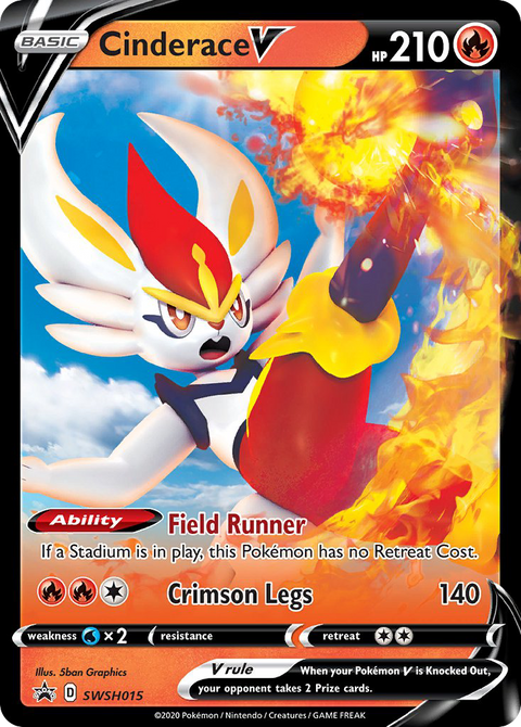 Cinderace V SWSH015 SWSH Black Star Promos Pokémon card