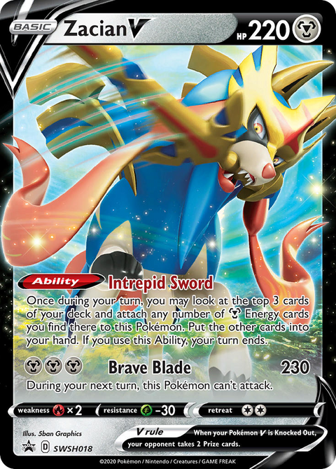 Zacian V SWSH018 SWSH Black Star Promos Pokémon card