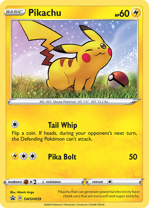 Pikachu SWSH039 SWSH Black Star Promos Pokémon card