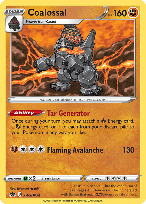 Coalossal SWSH054 SWSH Black Star Promos Pokémon card