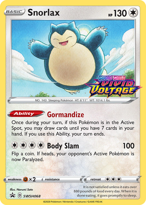 Snorlax SWSH068 SWSH Black Star Promos Pokémon card