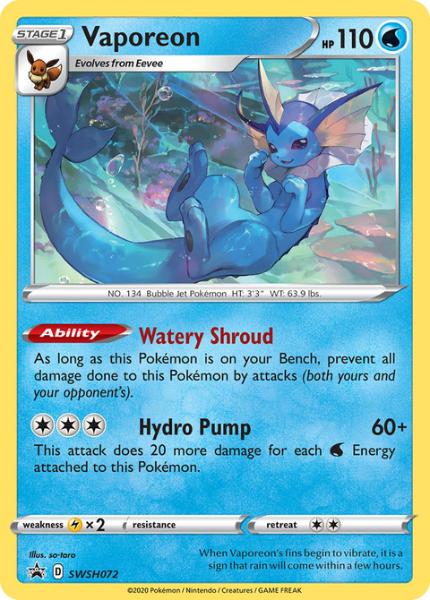 Vaporeon SWSH072 SWSH Black Star Promos Pokémon card