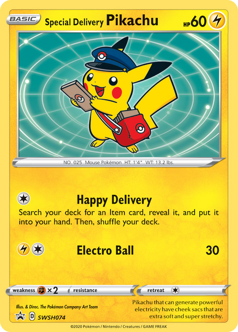 Special Delivery Pikachu SWSH074 SWSH Black Star Promos Pokémon card