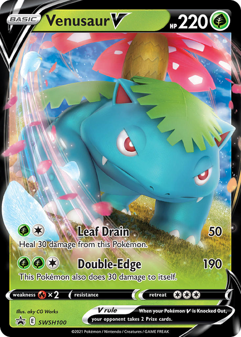 Venusaur V SWSH100 SWSH Black Star Promos Pokémon card