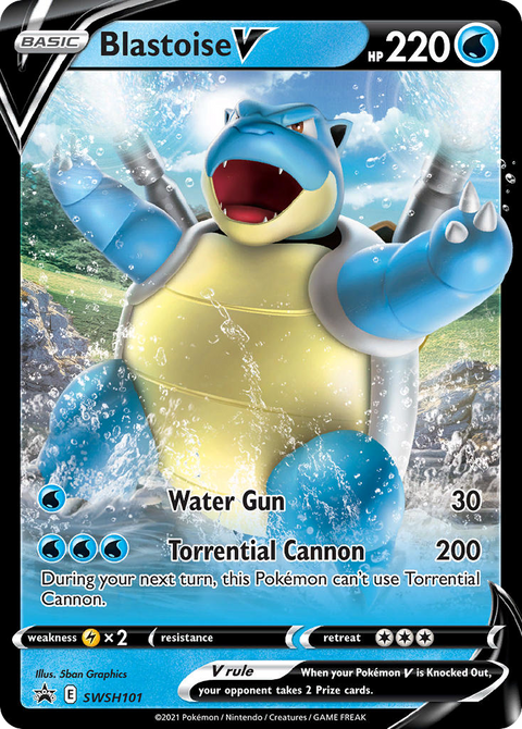 Blastoise V SWSH101 SWSH Black Star Promos Pokémon card