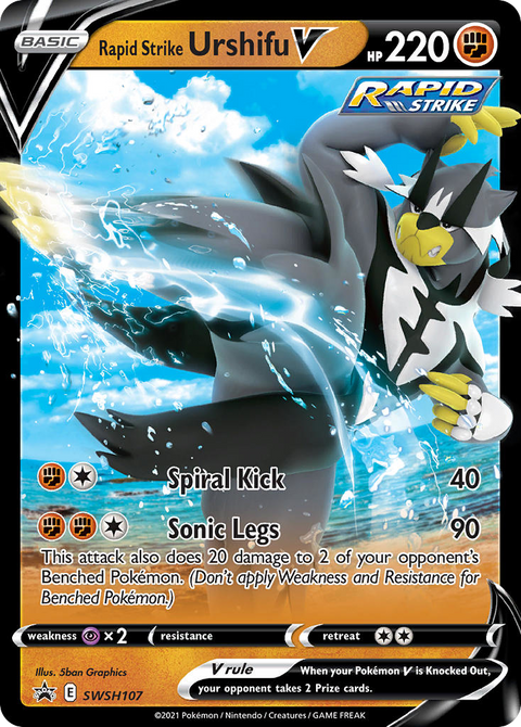 Rapid Strike Urshifu V SWSH107 SWSH Black Star Promos Pokémon card