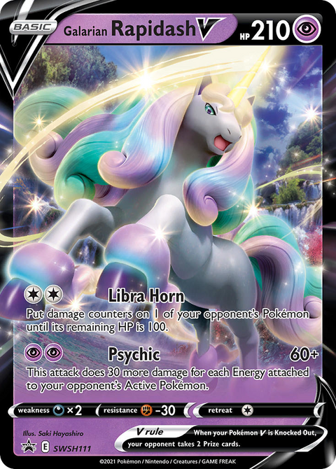 Galarian Rapidash V SWSH111 SWSH Black Star Promos Pokémon card