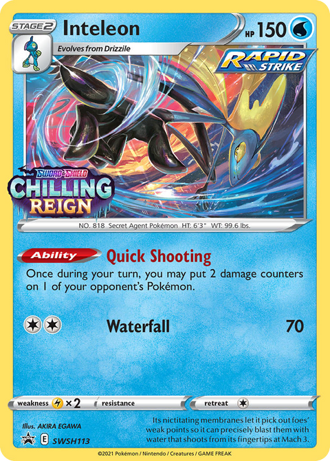 Inteleon SWSH113 SWSH Black Star Promos Pokémon card