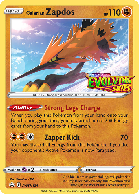 Galarian Zapdos SWSH124 SWSH Black Star Promos Pokémon card