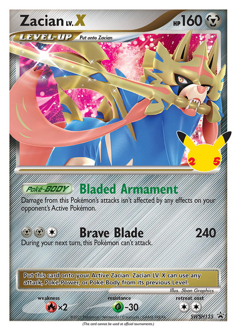 Zacian LV.X SWSH135 SWSH Black Star Promos Pokémon card