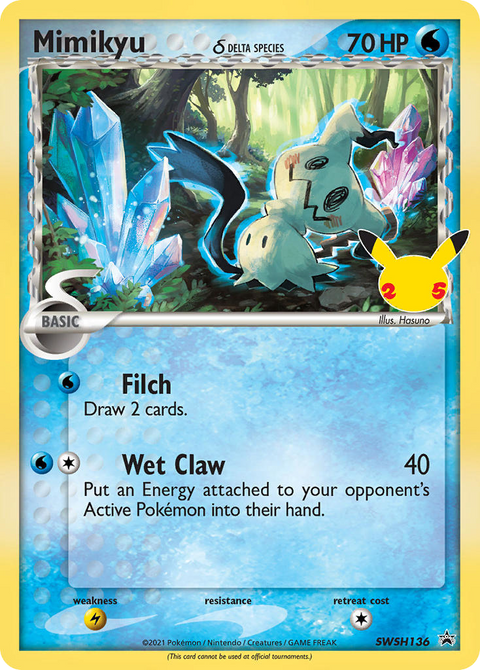 Mimikyu δ SWSH136 SWSH Black Star Promos Pokémon card
