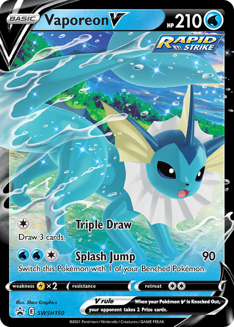 Vaporeon V SWSH150 SWSH Black Star Promos Pokémon card