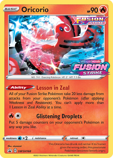 Oricorio SWSH168 SWSH Black Star Promos Pokémon card