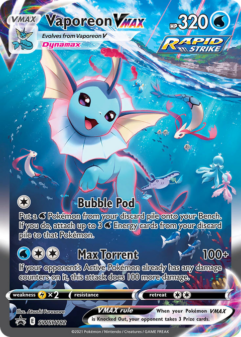 Vaporeon VMAX SWSH182 SWSH Black Star Promos Pokémon card