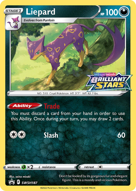 Liepard SWSH187 SWSH Black Star Promos Pokémon card