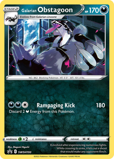 Galarian Obstagoon SWSH193 SWSH Black Star Promos Pokémon card