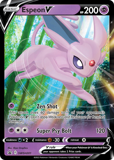 Espeon V SWSH201 SWSH Black Star Promos Pokémon card
