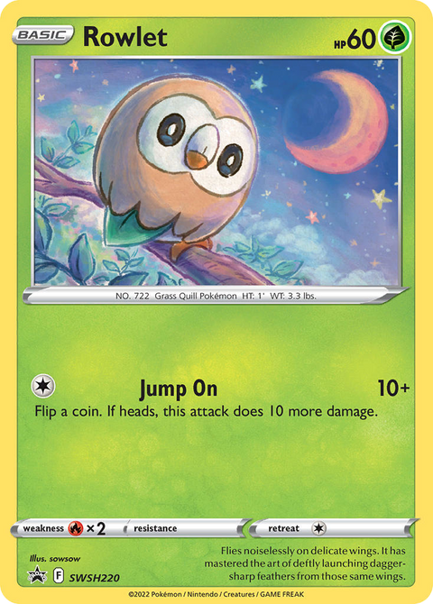 Rowlet SWSH220 SWSH Black Star Promos Pokémon card