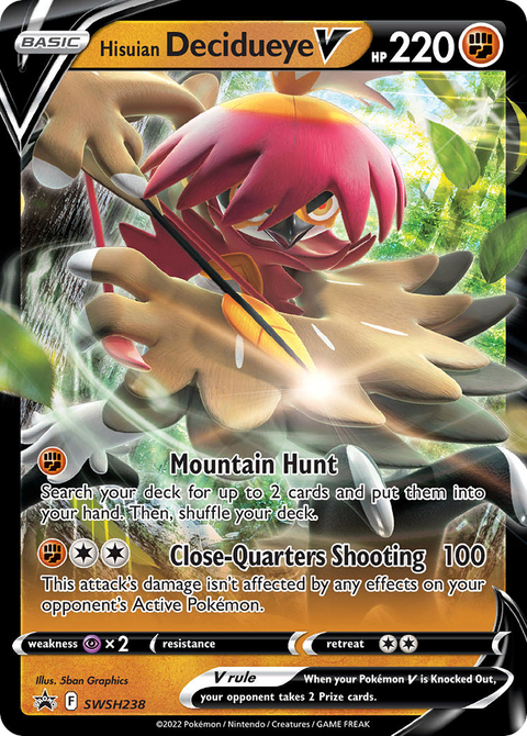 Hisuian Decidueye V SWSH238 SWSH Black Star Promos Pokémon card