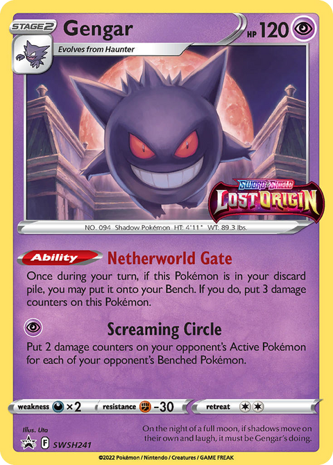 Gengar SWSH241 SWSH Black Star Promos Pokémon card