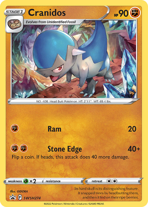 Cranidos SWSH274 SWSH Black Star Promos Pokémon card