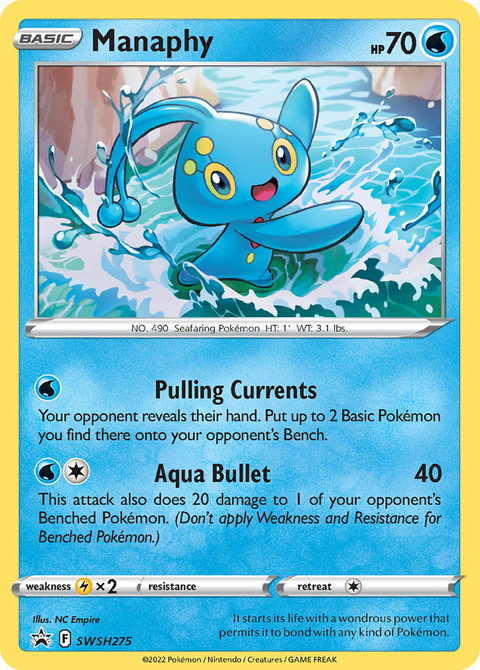 Manaphy SWSH275 SWSH Black Star Promos Pokémon card