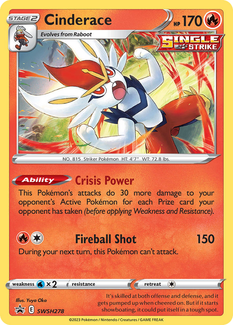 Cinderace SWSH278 SWSH Black Star Promos Pokémon card