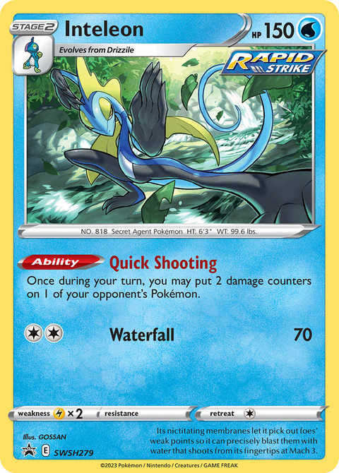 Inteleon SWSH279 SWSH Black Star Promos Pokémon card