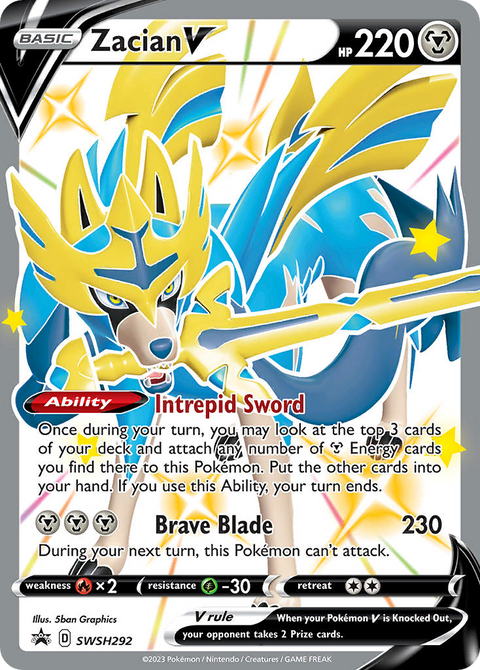 Zacian V SWSH292 SWSH Black Star Promos Pokémon card