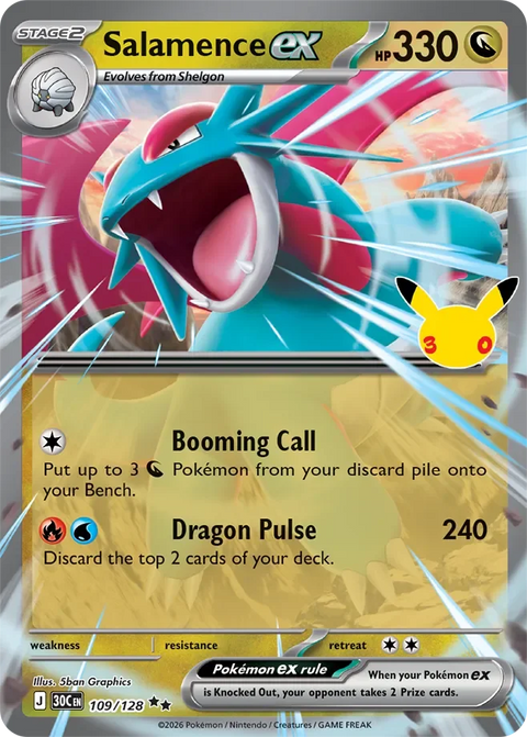 Salamence ex 109 30th Celebration Pokémon card