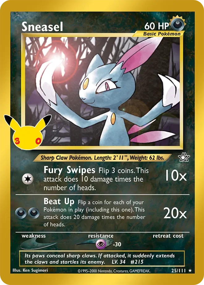 Sneasel 7 30th Celebration: Classic Collection Pokémon card