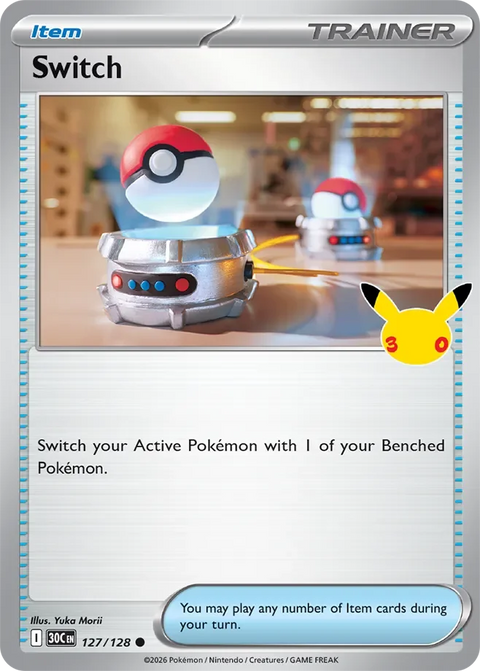 Switch 127 30th Celebration Pokémon card