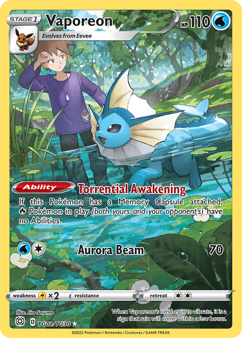 Vaporeon TG02 Brilliant Stars Trainer Gallery Pokémon card