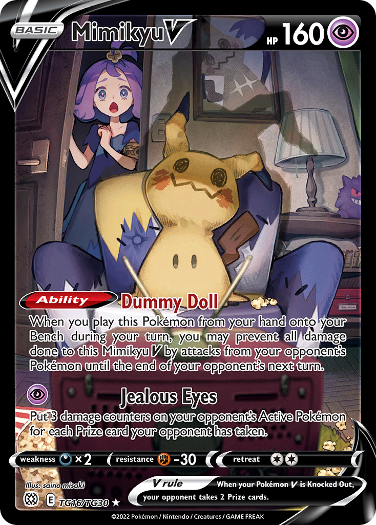 Mimikyu V TG16 Brilliant Stars Trainer Gallery Pokémon card