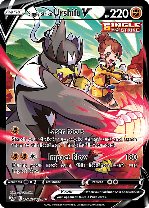 Single Strike Urshifu V TG18 Brilliant Stars Trainer Gallery Pokémon card
